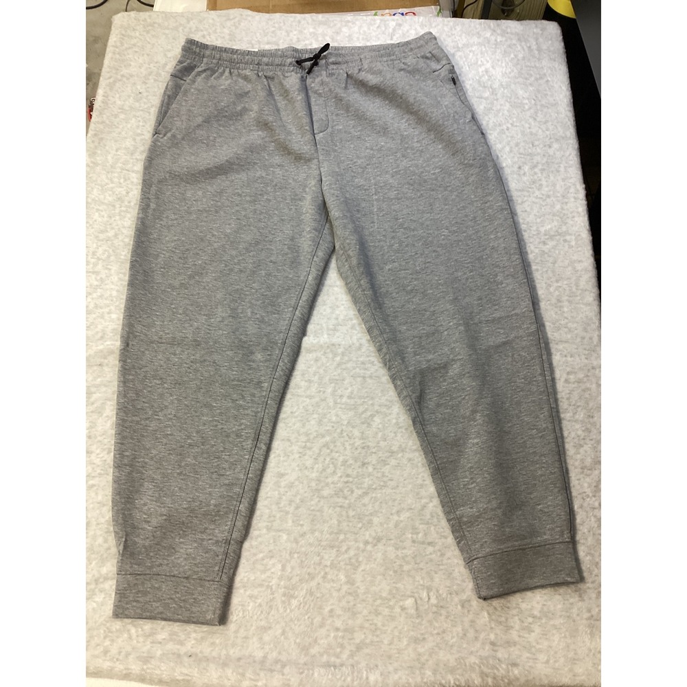 Members Mark Mens Active Jogger Gray Double Knit Stretch Athletic‎ Pants XXL NWT